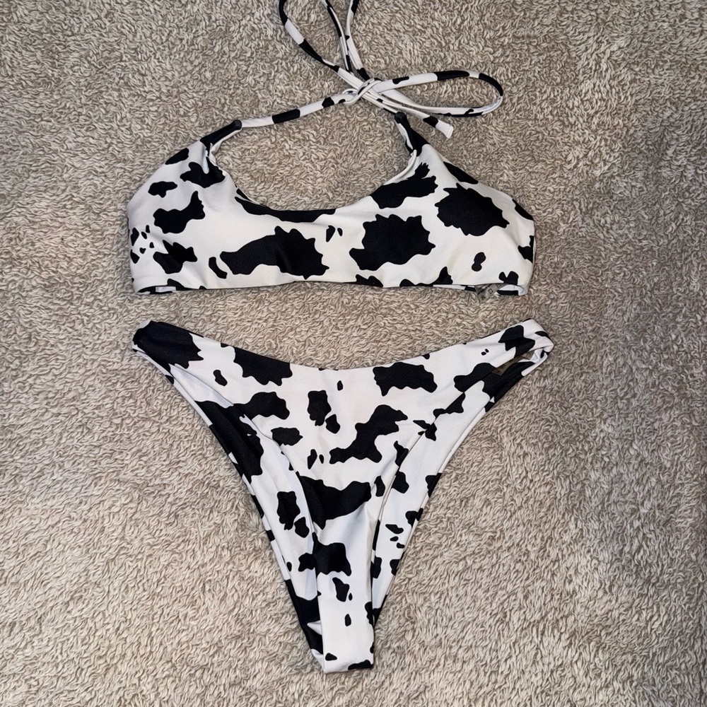 Women’s Cow Print One Piece Swimsuit